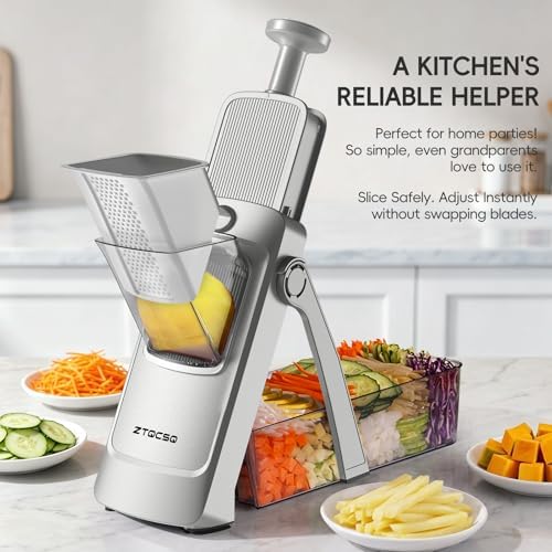 Safe Mandoline Slicer for Kitchen, Vegetable & Food Cutter, Easy to Clean