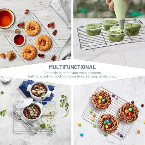 TeamFar Cooling Rack, 9.75” x 7.5” Stainless Steel Wire Baking Rack, 2PCS