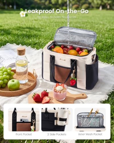 LOVEVOOK Insulated Lunch Bag Women, Puffer Adult Lunch Box for Women, Gift