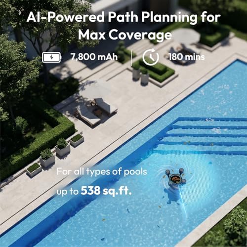 (2026 New) BUBLUE F10 Robot Pool Skimmer, Pool Skimmer Robot with 5L Filter, Dual Cleaning Modes,App Control,One-Tap Docking, AI Navigation, Ideal for In-Ground & Above-Ground Pools Space Black