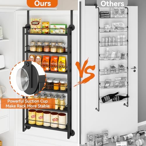 IBUYKE Over the Door Spice Organizer,Door or Wall Mount,Black TLJ028B