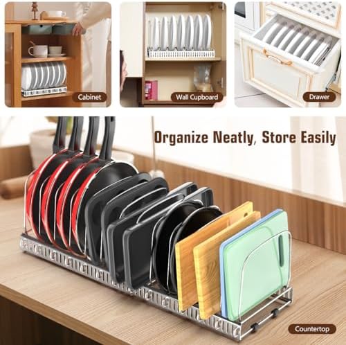 Housolution Cutting Board and Baking Tray Cookie Sheet Organizer, Silver