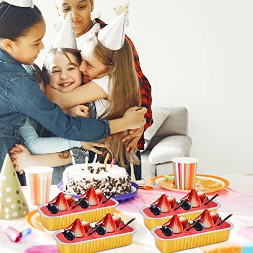 LNYZQUS Mini Loaf Pans with Lids 50 Pack, 6.8oz Rectangle Cake Tins