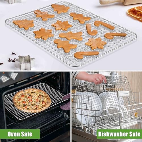 Homikit Stainless Steel Large Cooling Racks Set, 15.3x11.3 Inch, Rust Free