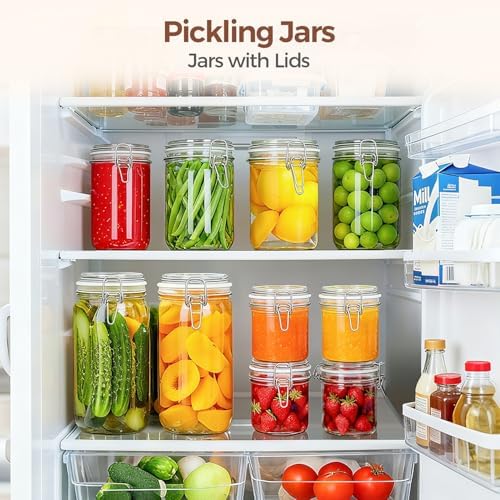 ComSaf 25 oz Glass Jars with Airtight Lids 6 Pack Pantry Coffee Canisters