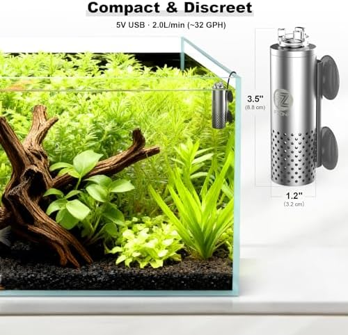 FZONE Aquarium Surface Skimmer with 4-Speed Controller for Planted Tanks
