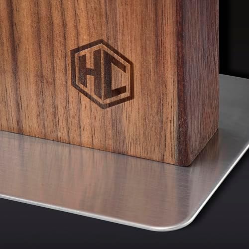 HexClad 13" Magnetic Walnut Kitchen Knife Block Holder