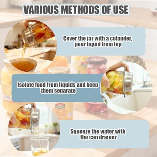 2 Pieces Stainless Steel Tuna Can Strainer - Food Grade Canning Colander For Regular And Wide-Neck Cans - Oil Drain Press For Tuna Beans Vegetables