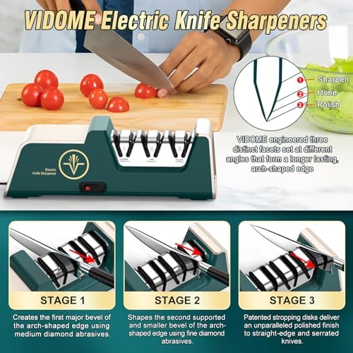 VIDOME Electric Knife Sharpener, Champagne Gold