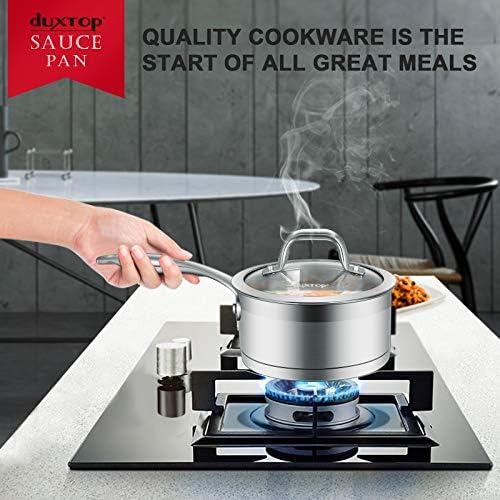 Duxtop Stainless Steel Sauce Pan with Lid, 2.5 Quart Induction Cooking Pot