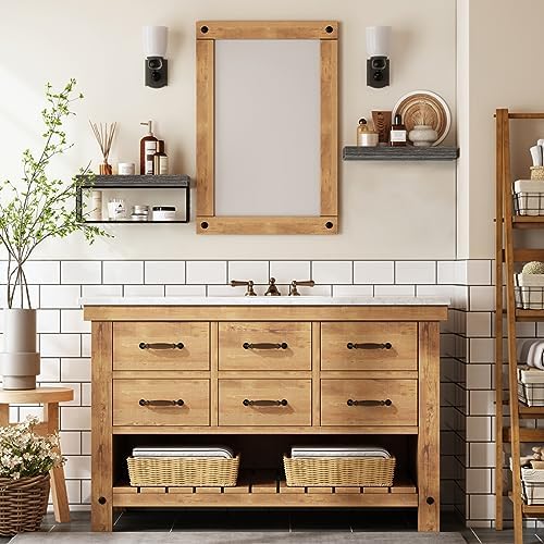 QEEIG Bathroom Shelves Over Toilet Wall Mounted (Grey, Set of 2, 15.7")