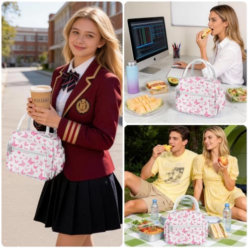 Lunch Bag Women Stylish Quilted Lunch Boxes for Adult Fit and Fresh Cooler Insulated Lunchbox for Work Cute Small 11 Liters Compact Lunchbag Waterproof