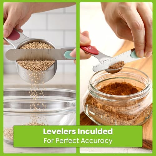 Spring Chef 15 Magnetic Measuring Cups & Spoons w/Levelers, Desert Sunset