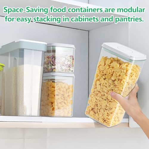 3 Pack Pasta Sugar Storage Containers with Pop-up Lid 1.26 + 2.11 + 3.48 Qt