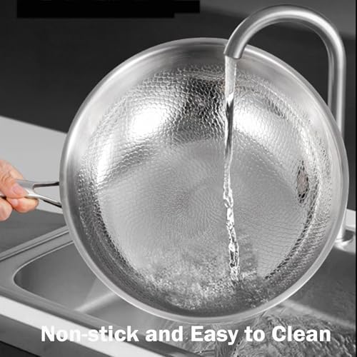 Toutrop 13Inch Titanium Wok with Lid,Titanium Wok Pan for Cooking,Non Stick Wok Pan With Steamer Basket,No Coating Titanium Frying Pans,PFAS/PFOA/PTFE Free Cookware