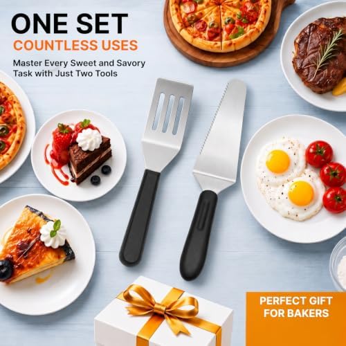 Small Metal Spatula Server Set of 2 - Baking Supplies Cake Pie Cutter