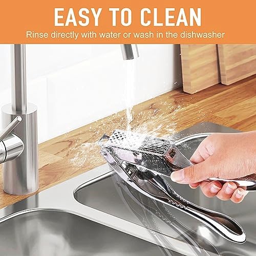 Garlic Press and Slicer 2 in 1, Heavy Duty Garlic Mincer, Crusher with Ergonomic Handle - Perfect for Home Cooks and Professional Chefs Alike.