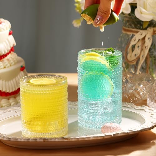 Moretoes Hobnail Drinking Glasses Set of 16 Vintage Water Glass Cups
