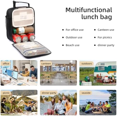 Lovoeo Lunch box Lunch bag for men women Insulated Lunchbox Lunch bags for Work Picnic Travel (Thicken hot red)