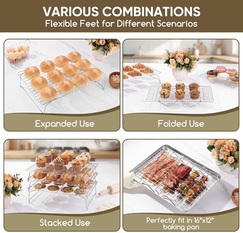 Herogo 5-Tier 15"x10" Stainless Steel Baking Cooling Rack