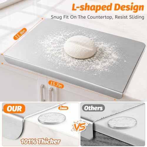 Stainless Steel Cutting Board with Lip Metal Chopping Board for Kitchen