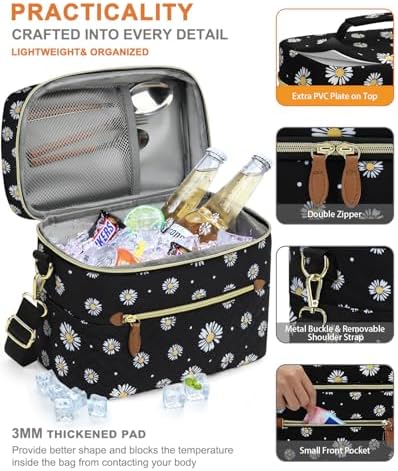 Capolo Lunch Bag for Women Men Insulated Lunch Tote Leakproof Lunchbox Bags