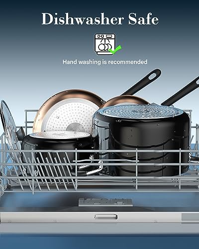 Cook N Home 6 Quart Non Stick Stock Pot with Lid, Large Pots for Cooking