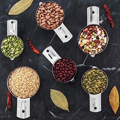 Hudson Essentials Stainless Steel Measuring Cups Set (6 Piece Set) (Pack of 2)