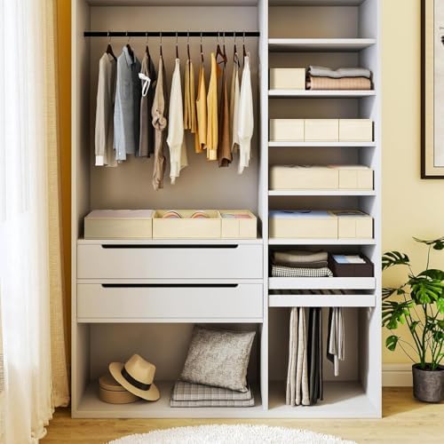 Drawer Organizer Clothes, Nursery Dresser & Closet Storage, Beige, 15 Pack