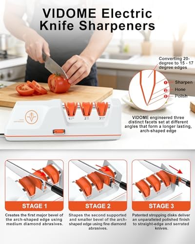 Electric Knife Sharpener with Replaceable Sharpening Head