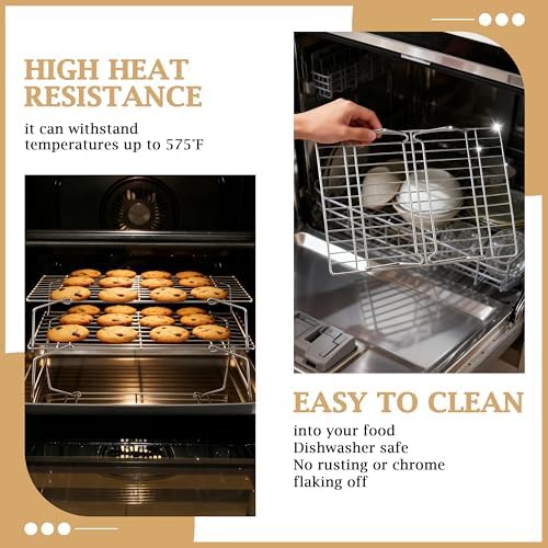 LIANYU Cooling Rack 15"x10" Set of 2, Stackable & Collapsible Cooling Racks