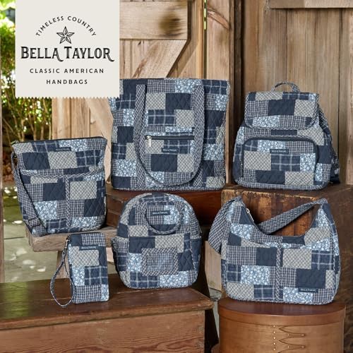 Bella Taylor Lunch Tote, Quilted Lunch Bag, Heritage Blue Patch