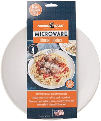 Nordic Ware Polypropylene Plates Microwave Serveware, 10", White