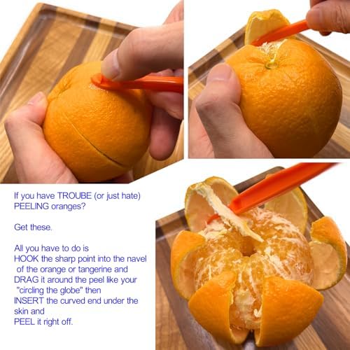 3 Pack Orange Peeler Tool Plastic Citrus Peeler for Lemon Mandarin Fruit