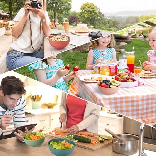 Quatish 20 PCS Cereal Bowls, Plastic Bowls, Small Snack Soup Kitchen Bowl