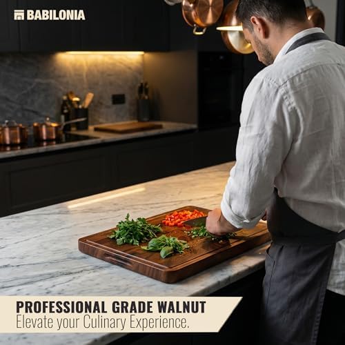 Large Walnut Wood Cutting Board for Kitchen, End Grain Chopping Boards