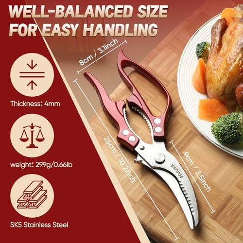 Huusk Poultry Shears Heavy Duty – All Purpose Japanese Kitchen Scissors