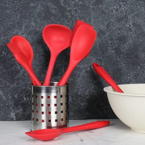 Chef Craft Premium Silicone Cooking Ladle, 11.25 inch, Red