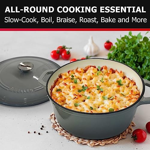 Mueller 6 Quart Enameled Cast Iron Pot Dutch Oven, Heavy-Duty