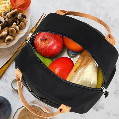 Bluboon Lunch Box for Women Cute Lunch Bag Reusable Insulated Lunch Bags Large Capacity Lunchbox Cooler for Work Picnic or Travel Gifts (Blackish-brown, 10 x 7.5 x 8 inches)