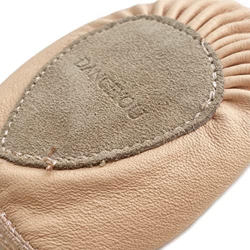 DANCEYOU Lyrical Shoes Half Sole Authentic Leather Pirouette Dance Turners