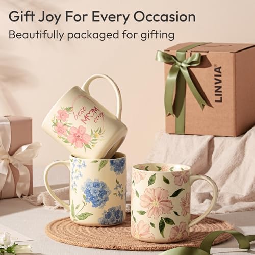 18 oz Large Ceramic Coffee Mug, Porcelain Tea Cup with Big Handle