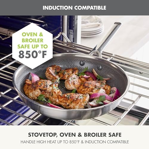 GreenPan Hybrid 8" Stainless Steel Frying Pan, Ceramic Nonstick Skillet