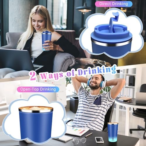 17oz Insulated Travel Coffee Mug with Flip Lid – Leakproof Stainless Steel Insulated Coffee Tumblers, Reusable Coffee Cup for Hot & Cold Drinks, Perfect for Camping & On-the-Go