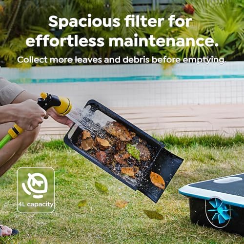 Pleco SK02 Solar Powered Robotic Pool Skimmer, Obsidian Ivory
