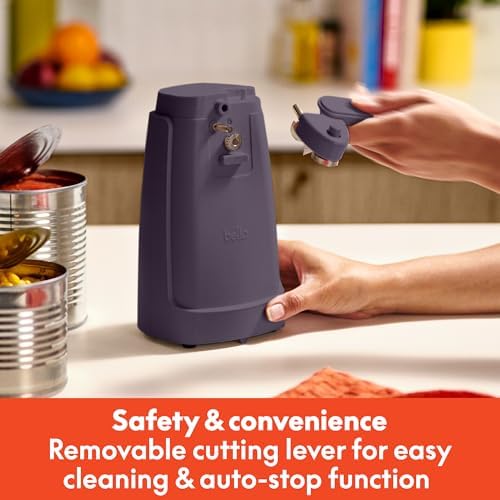 bella Electric Can Opener, Automatic One-Touch, Plum