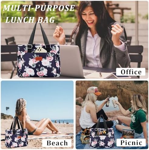 HSHRICH Insulated Lunch Bag Women - Large Tote Lunch Box For Work