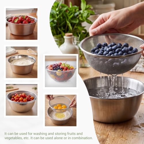 Baderke Mini Colander Strainer, 7.09 x 2.95 Inches, Round, 2 Pcs