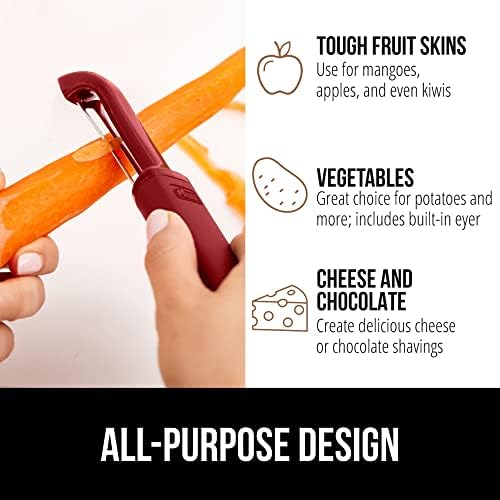GORILLA GRIP® Patented BPA-Free Vegetable and Potato Peeler, Red