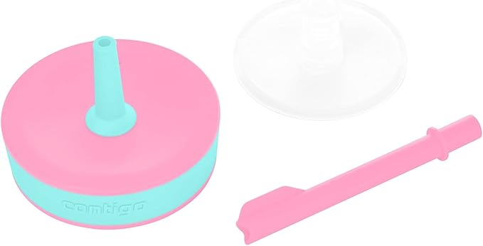 Contigo Leighton Kids Water Bottle, 2-Pack, 14oz, Spill-Proof, Blue Raspberry/Azalea & Butterlies/Llamas, Dishwasher Safe Tumbler with Straw